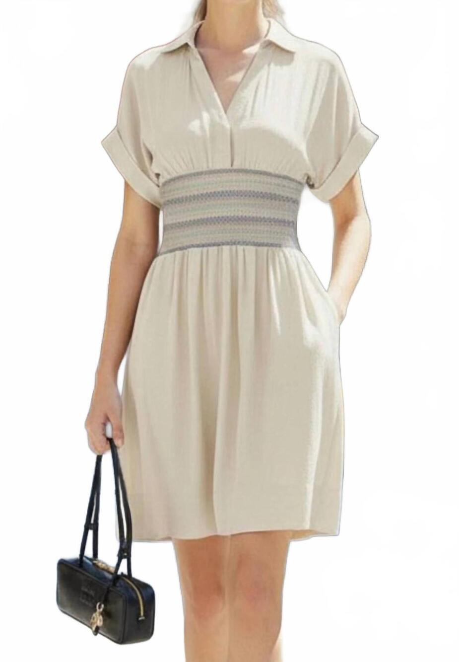 NEW VAVA short sleeve mini dress in oyster
